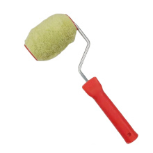 Green Polyester Fabri Paint Roller with Plastic Handle Paint Roller Brush